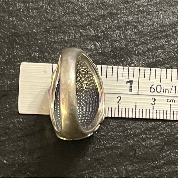 Vintage Sterling Silver and Abalone Paisley Inlay Statement Ring Size 10.5 - Picture 11 of 16